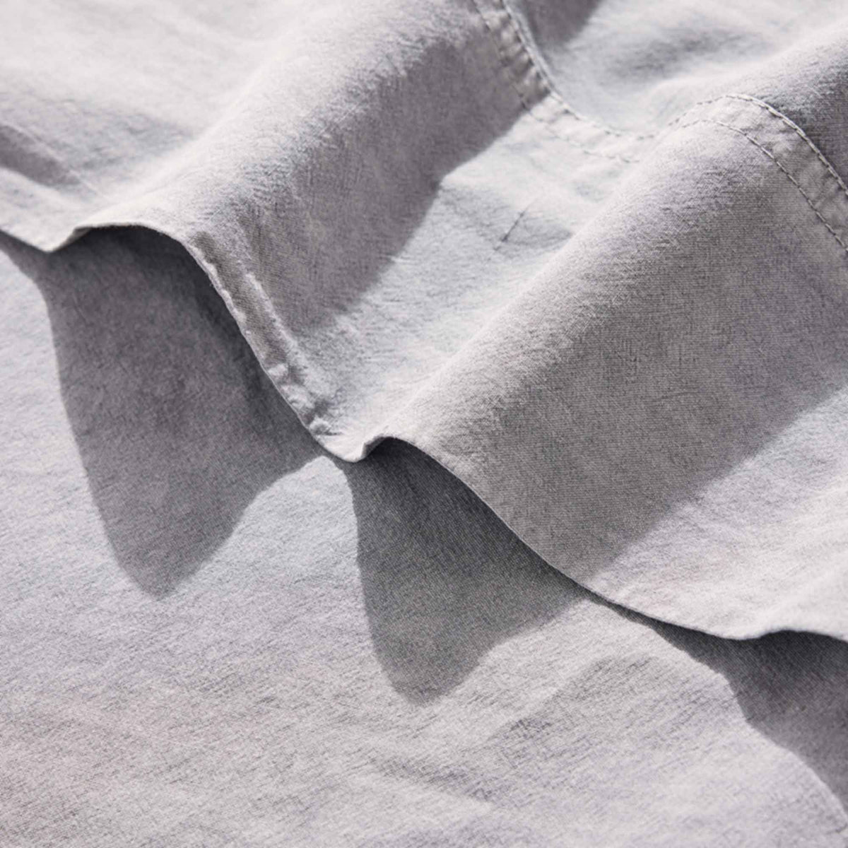 Royal Doulton Nelson Charcoal sheet fabric close-up with a folded hem