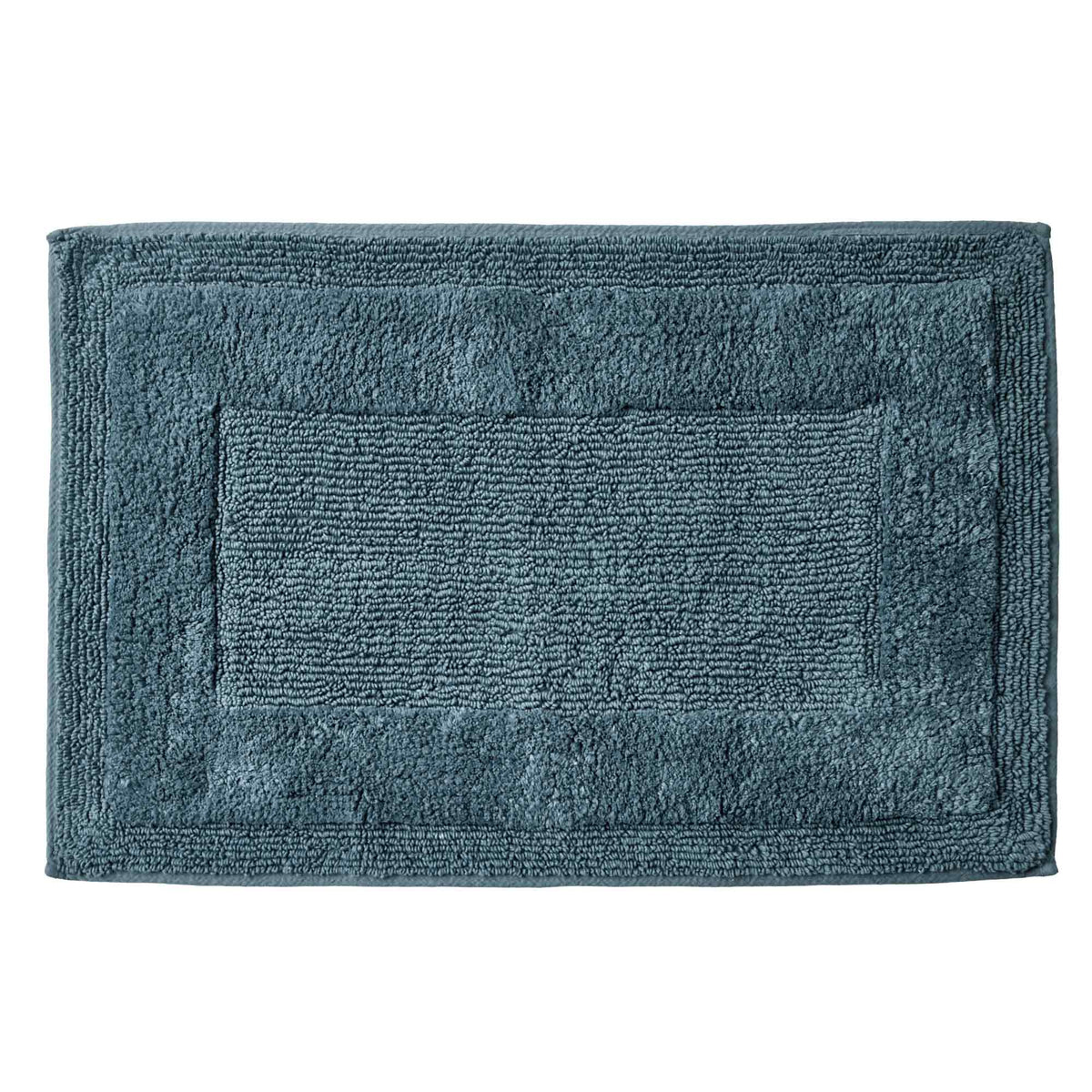 Royal Doulton Harlow bath mat in Denim with an inset border