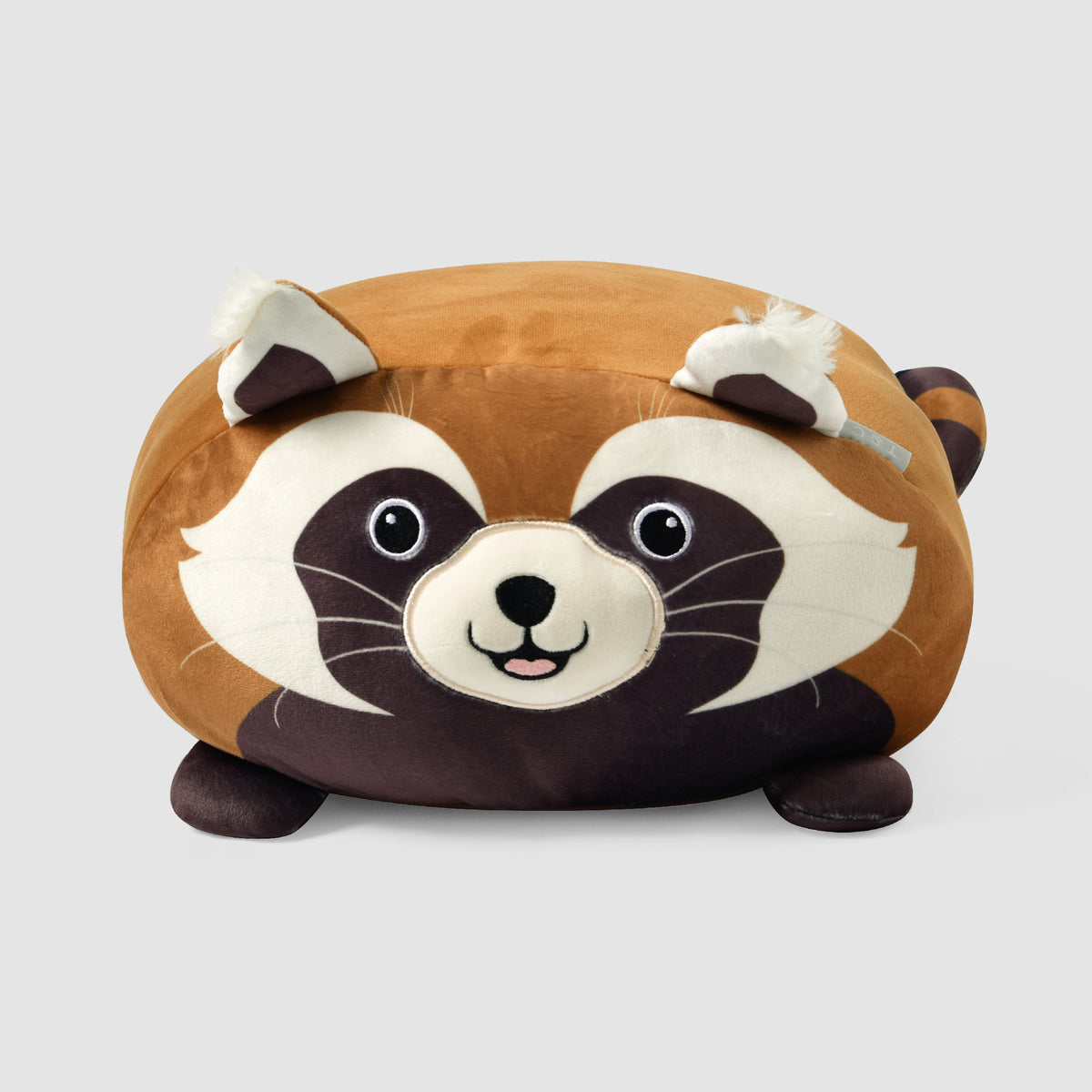 Brown Twill & Co red panda cushion with cream facial markings and small rounded paws